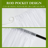 RYB HOME 2 Panels Porch Screen Mesh Outdoor Curtains Lightweight Mosquito Netting for Patio Gazebo Pool Hut Bug Garden Netting Size Adjustable, White, 118 inches Wide x 84 inches Long RYB HOME