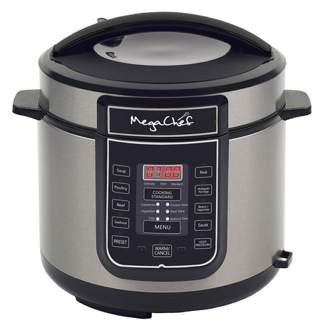 Megachef Digital Pressure Cooker, Silver, 6 quart Megachef
