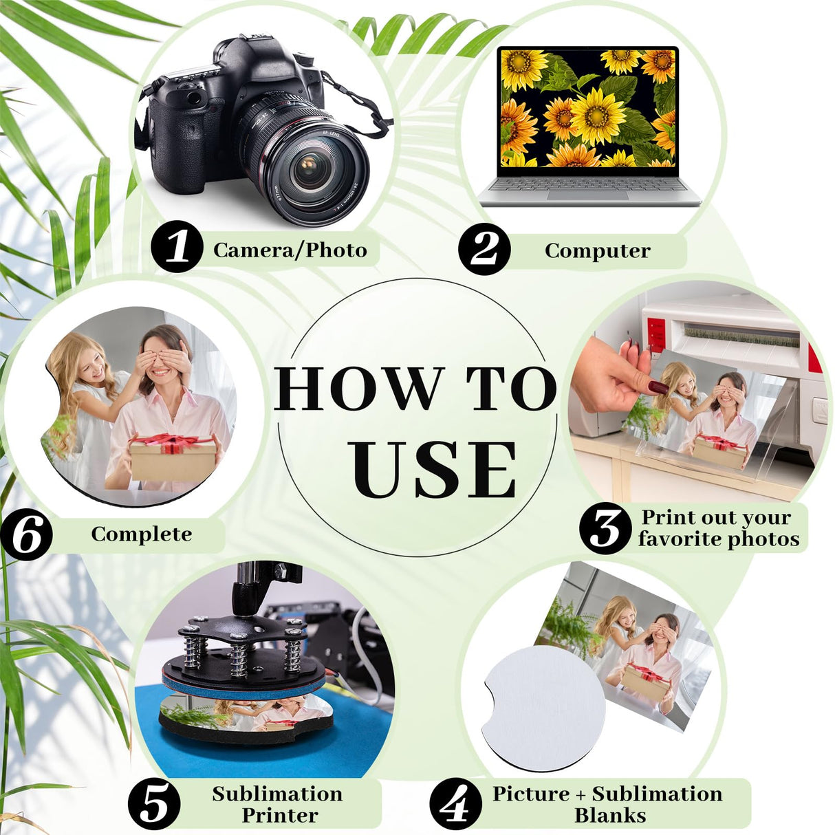 Sliner 500 Pcs 2.75 Inch Sublimation Blanks Car Coaster Sublimation Coasters Blanks Circular Opening Neoprene Absorbent Car Cup Holder Coaster for Thermal Sublimation DIY Crafts Painting Heat Transfer Sliner