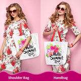 OLSUNOR 10 Pack Canvas Tote Bag with Zipper, Reusable Grocery Bags with Long Handle, DIY Heat Transfer Sublimation Blanks Shopping Bags for Advertising, Birthday, Halloween, Christmas Craft Bags OLSUNOR