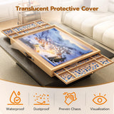 24.8" H Tall Puzzle Table with Drawers, 1000 Pieces Jigsaw Puzzle Board with Folding Legs & Protective Cover - 30" x 22" Portable Table for Adults upvercy