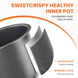 Sweetcrispy 6 QT Electric Pressure Cooker 12-in-1 Multi Digital Cookers, Rice Steamer Yogurt Maker Stainless Steel Sweetcrispy