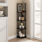 Furinno Turn-N-Tube 5 Tier Corner Display Rack Multipurpose Shelving Unit, 1-Pack, Espresso/Black Furinno