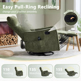cinkehome Swivel Rocker Recliner, Glider Rocking Recliner Chair for Nursery, Manual Reclining Chair with Heated Massage, Small Spaces, Living Room, Olive Green Chenille cinkehome