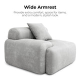 LIKIMIO 118" Modern L-Shaped Modular Sectional Sofa for Living Room, Corduroy Upholstery Grey, Oversized 3-Seater Couch with Deep Seat and Movable Ottoman – No Assembly LIKIMIO