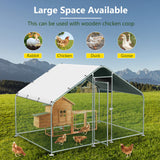 Lyromix 10x6.6FT Large Metal Chicken Run with Roof, Walk-in Poultry Cage Chicken Coop Runs House for Yard with Waterproof Cover, Ducks Rabbits Habitat Cage Spire Shaped Coop Lyromix