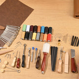 VEVOR Leather Working Tools Kit, 92 PCS Leather Craft Tools with Portable Leather Storage Bag, Engraving Punching Sewing Stamping Sanding Tools, Ideal for Beginners DIY Enthusiasts and Professionals VEVOR