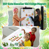 Kingdder 30 Pcs Hawaii Diamond Painting Magnets Kits Tiki Diamond Painting Art Refrigerator with Completed Tools for Summer DIY Craft Project, Party Favor, Fridge Locker Decor Kingdder