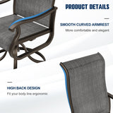 UDPATIO Patio Swivel Dining Chairs Set of 4, Outdoor Swivel Chairs High Back with All Weather Textilene Metal Rocking Frame for Lawn Garden Backyard, Dark Gray UDPATIO