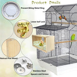 CooShou Parakeet Nesting Box Cockatiel Nesting Natural Pine Bird Nest Bird Breeding Box House Acrylic Transparent Bird Box with Detachable Wooden Board for Lovebirds Cockatiel Budgie Conure Parrot S CooShou
