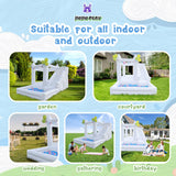 12 FT Oxford White Inflatable Bounce House, Bounce House With Ball Pit, Bounce House With Slide, Indoor And Outdoor Large Inflatable Castles Bounce House for Kids 3-12 Holiday Decoration Wedding Party JIO JIO PLAY