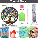 SKRYUIE Hanging Diamond Art Kits for Adults Pendant Tree, Special Shaped Crystal DIY Diamond Painting Kit, Acrylic Board Wreath Pendants Double Sided, Home Decor 7.29 x 7.29 Inch SKRYUIE