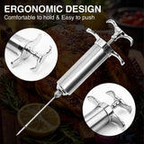 Dormercy Meat Injector Syringe Kit, Flavor Injector with 3 Marinade Needles, Stainless Steel Kitchen Food Injection Syringe for Turkey Cooking Dormercy