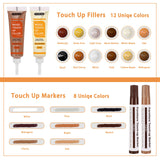 Lifreer Wood Furniture Repair Kit - 40 Pcs Wood Filler, Touch Up Markers with Wax Sticks - for Wood Floors, Stains, Scratches,Tables, Door, Lifreer