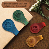 Personalized Magnetic Leather Bookmarks for Reading Women, Custom Leather Bookmarks, Handmade, Vintage Bookmark Clips Gifts for Book Lover Readers Women Kids (Customizable) YXFOOR