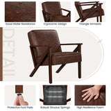 Yaheetech Accent Chair, Armchair with Strong Wood Frame, PU Leather Modern Retro Lounge Chair for Living Room/Lounge/Office/Reception Area, 2 Pieces, Dark Brown Yaheetech