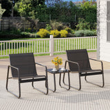 Gizoon Patio Chairs Set of 2, Patio Furniture Set with Metal Frame Glass Table, Outdoor Chairs Set of 2 for Balcony, Bistro Table and Chairs Set for Lawn, Black Gizoon
