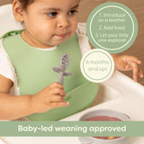 UpwardBaby 3-Pack Silicone Baby Feeding Spoons with Anti-Choke Barrier for Self Feeding 6 Months, Infant First Stage Textured Toddler Utensils, Baby Led Weaning Spoons UpwardBaby