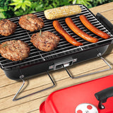 Portable Charcoal Grill, Tabletop Outdoor Barbecue Smoker, Small BBQ Grill for Outdoor Cooking Backyard Camping Picnics Beach by DNKMOR RED WoodArtSupply