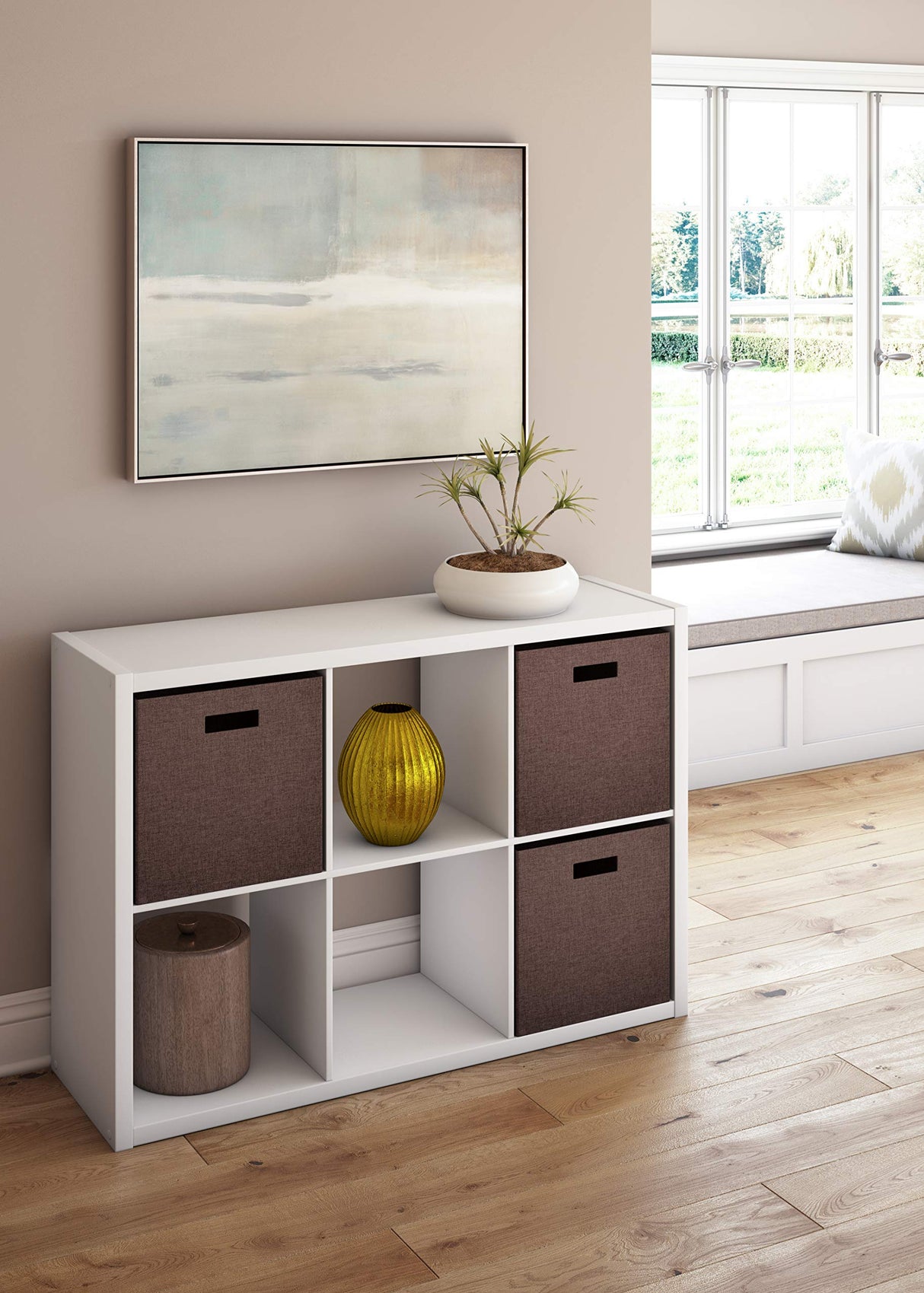 ClosetMaid 6 Cube Storage Shelf Organizer Bookshelf with Open Back, Vertical or Horizontal, Easy Assembly, Wood, White Finish ClosetMaid