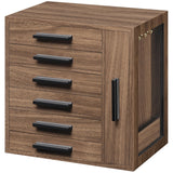 HOOBRO Jewelry Box for Women, Jewelry Organizer Box, 6-Tier Wooden Jewelry Box, Jewelry Case with Side Transparent Window, Creative Gift, for Earring, Necklace, Bracelet, Walnut and Black BH12JB04 HOOBRO