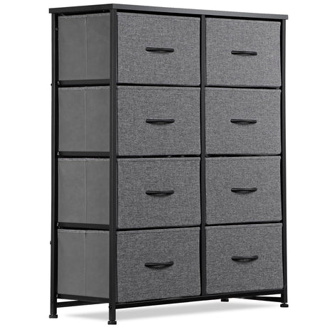 SUPER DEAL Dresser for Bedroom with 8 Drawers 38.7 inch Tall Chest of Drawers for Clothes, Storage Tower Organizer TV Stand with Removable Fabric Bins for Bedroom, Closet, Entryway, Living Room SUPER DEAL