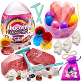 GirlZone Unicorn Gemstones Discovery Dig Kit, 13 Gemstone Dig with Slime and Precious Gems, Gift-Ready DIY Bracelet Kit, STEM Craft for Kids Age 12-14, Perfect for Valentine Gifts GirlZone
