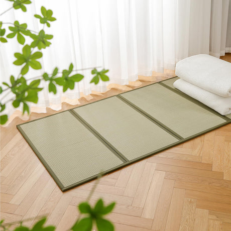 Tatami Mat, Tatami Mattress, Japanese Floor Mat, Japanese Sleeping Mats, Bamboo Sleeping Mats, Bed, Rug, Futon, Kotatsu, Goza, Traditional, Rush Grass, Folding, Anti-Slip, Twin XL, 80 x 40 Inch Houseables