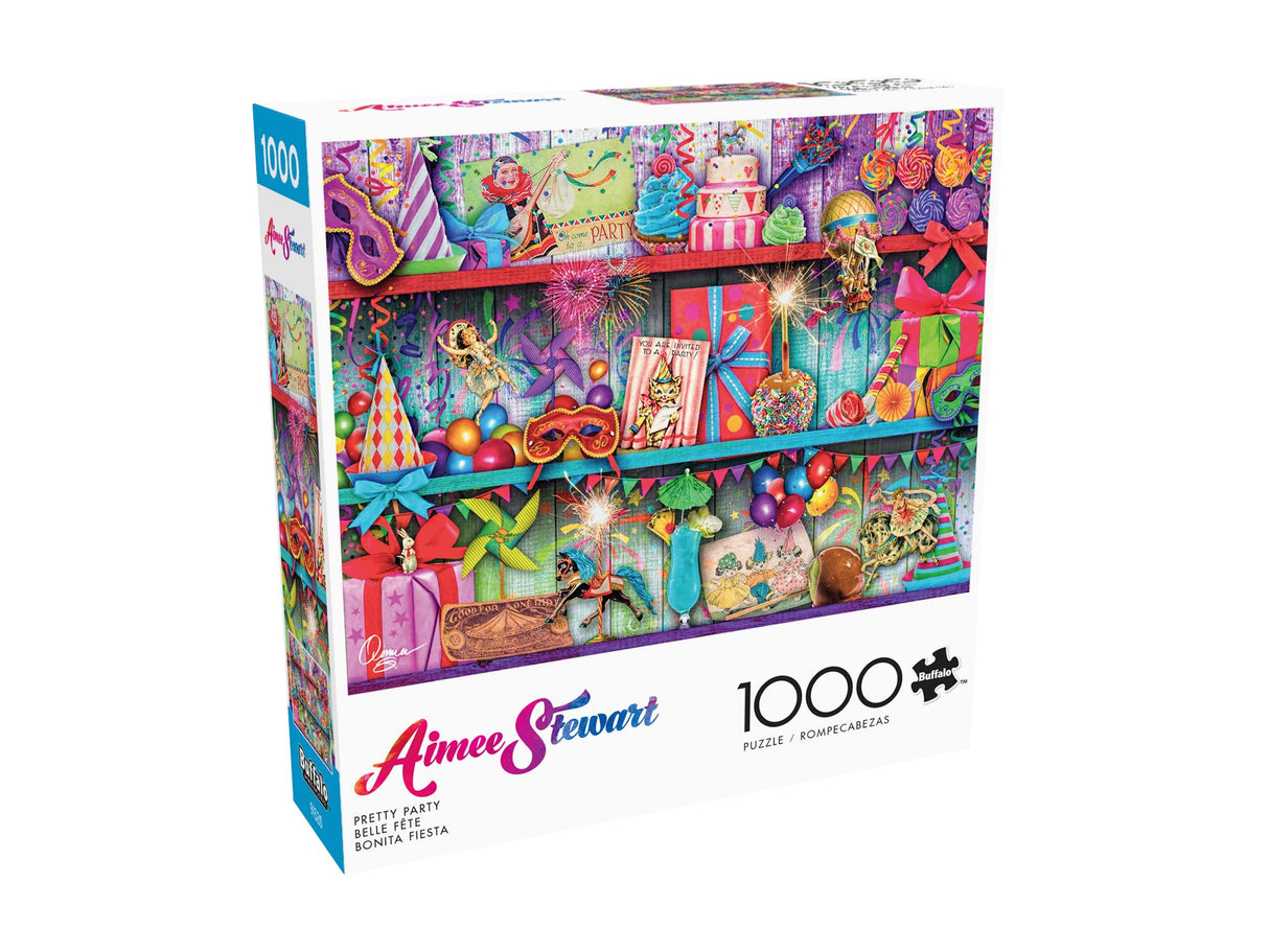 Buffalo Games - Aimee Stewart - Pretty Party - 1000 Piece Jigsaw Puzzle for Adults -Challenging Puzzle Perfect for Game Nights - Finished Size is 26.75 x 19.75 Buffalo Games
