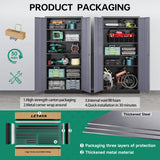 Letaya Metal Storage Cabinet with Lock Door and 5 Shelves,6 Tier Steel Garage Tool Cabinet for Home Office Utility Room 72" H X 36" W X18 D (Black gray) Letaya