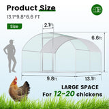 Chicken Coop Large Metal Chicken House Chicken Coops for More Than Chickens Poultry Cage with Waterproof Cover for Rabbits Duck Walk-in Chicken Run for Yard Chicken Pen CHIKENCOOP