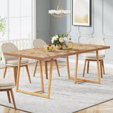 Tribesigns 70.8 Inch Executive Desk, Large Computer Desk Workstation Table, Modern Large Office Desks Small Conference Table Business Furniture for Home Office, Walnut Tribesigns