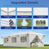 YOLENY 10x30 Ft Outdoor Party Canopy, Waterproof Heavy Duty Wedding Tent with 6 Sidewalls & 2 Zippered Doors, Event Tent for Birthday, Patio, BBQ, and Holiday Gatherings, White YOLENY
