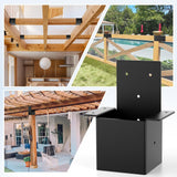 2 Pcs 4x4 Pergola Brackets for Wood Post, Heavy Duty 14 Gauge Post Top Rafter Brackets, Pergola Wall Mount Bracket Kit with Screws Black Deck Railing Brackets for Patio Pergola Log Cabin Youyikoo