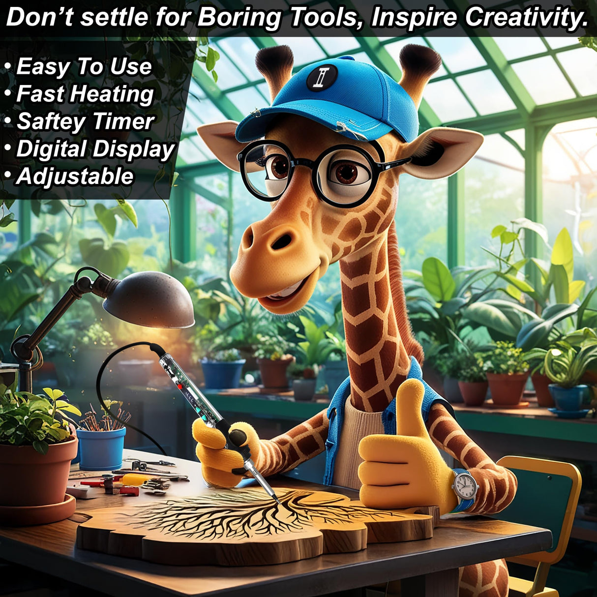 Premium Inside Insight Clear Wood Burning Kit & Soldering Iron Kit + Case, Solder, 8 Tip, Tweezer, Pump, Flux, Precise Pen-Fast Heat, LCD Temp Control 392-932°F, Art, Craft, Electronics, Pro DiY Inside Insight