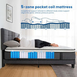 10'' King Mattress, King Size Mattress in a Box, Modern New Diamond Innerspring Hybrid and Cooling Gel Memory Foam Mattresses, Pressure Relief & Motion Isolation, RV Medium Firm Mattress (King 10'') anwickjeff