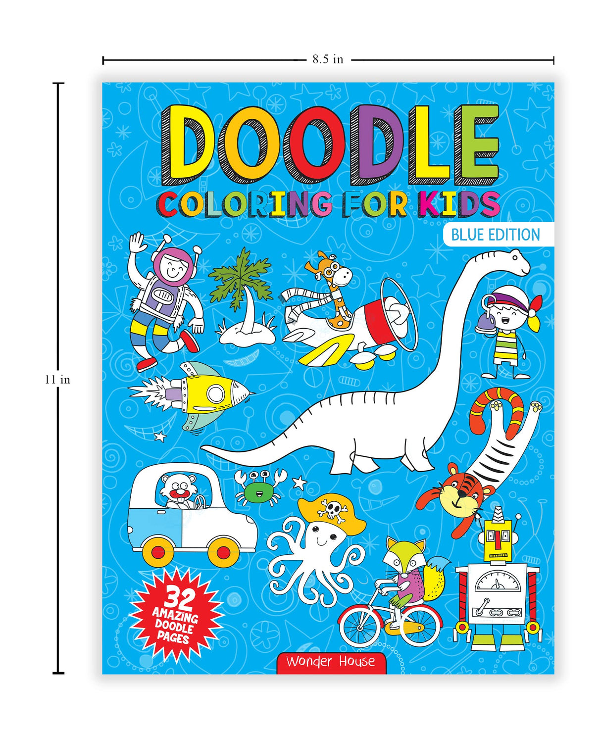 Doodle Coloring For Kids: Blue Edition WoodArtSupply
