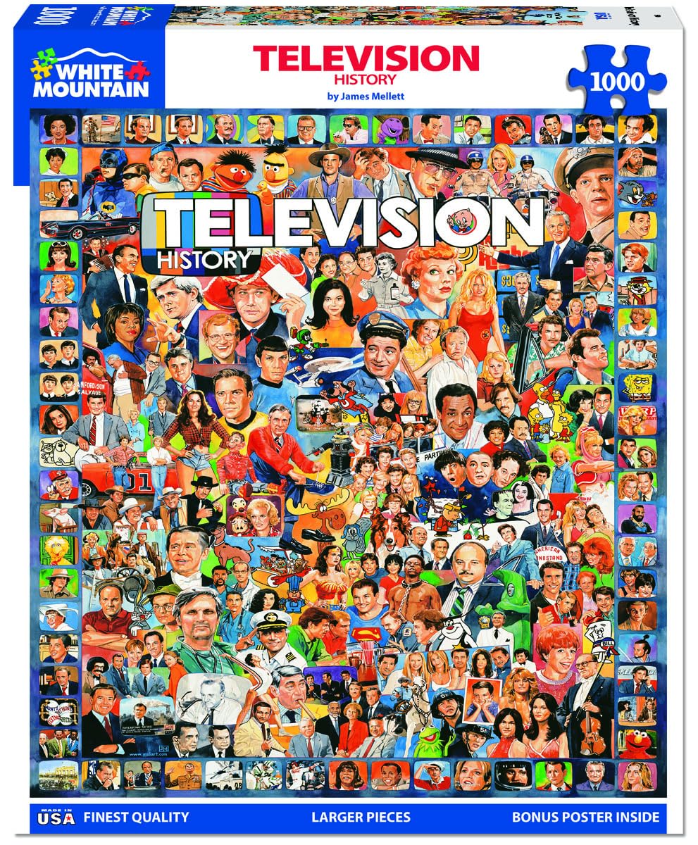 White Mountain Puzzles Television History - 1000 Piece Jigsaw Puzzle White Mountain