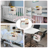 Frjjthchy Bedside Storage Organizer 5 Pockets with 4 Hooks Hanging Storage Bag for Headboards/Bunk Bed (White) Frjjthchy