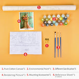 Religion Paint by Numbers Kits for Adults Jesus Cross Painting Artwork Christianity Pattern Vintage Rustic Wooden Cross Pictures Prints on Canvas DIY Turquoise Flowers Painting by Number Rebotipy