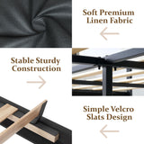 CXVX Twin Size Platform Bed Frame with Upholstered Headboard, Button Tufted Design, Strong Wooden Slats, No Box Spring Needed, Easy Assembly, Noise Free CXVX