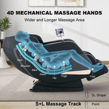 Advanabd 4D Massage Chair Full Body|Zero Gravity Shiatsu Massage Chairs Recliner with Heated SL Track Bluetooth Speaker Airbag Yoga Stretch, Foot Roller (Black) Advanabd