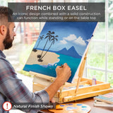 Best Choice Products French Easel, 32pc Beginners Kit Portable Wooden Folding Adjustable Sketch Box Artist Tripod for Painting, Drawing w/Acrylic Paints, Brushes, Canvases, Palettes - Blue Best Choice Products
