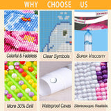 Axquilon Flower Cat Diamond Painting Kits, Full Drill Round DIY Diamond Art Kits, Paint by Diamonds Rhinestone Gem Art Craft for Home Wall Decor 12X16 inch Axquilon