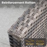 ovios Patio Loveseat, 2-Seater Outdoor Wicker Sofa Couch with Comfy Cushions, All Weather High Back Deep Seating Rattan Love Seat for Porch Deck Balcony, Grey ovios