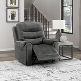 Lexicon Manual Recliner Chair, Home Theater Seating Recliner Armchair, Polished Microfiber Wall Hugger Manual Reclining Sofa Chair for Living Room/Office/Apartment, Dark Gray Lexicon