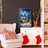 JOOZ Christmas Paint by Numbers Kit for Adults with Frame, Winter House Paint by Number with Easel, DIY Christmas Framed Paint by Number Kits for Gift Home Wall Decor 8x12 Inch JOOZ