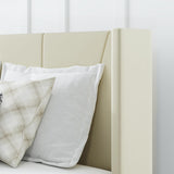 OLALITA Full Size Upholstered Platform Bed, Full Frame with Tufted Headboard, Sturdy Frame Wooden Slats, No Spring Mattress Required, Noiseless, Easy to Assemble, Beige OLALITA