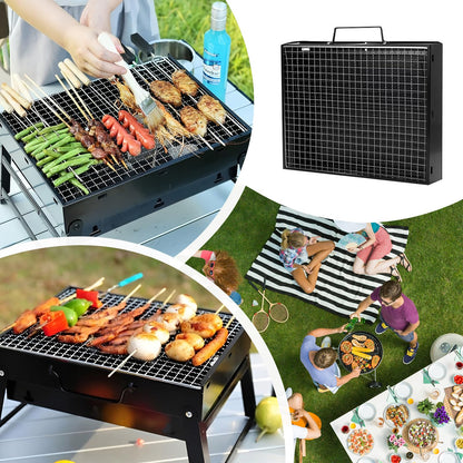 Limerri Floding Portable Charcoal Grill,13.7"x 10.6",Small charcoal Barbecue Grill for Outdoor Camping,Portable BBQ for family gatherings and camping