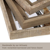 Rustic 12x18 Picture Frame, Reclaimed Barnwood Photo Frame with HD Tempered Glass, Distressed Family Art Gallery Corner, Horizontal and Vertical Wall Mounting Display with Hardware, Set of 1 FLYJOE